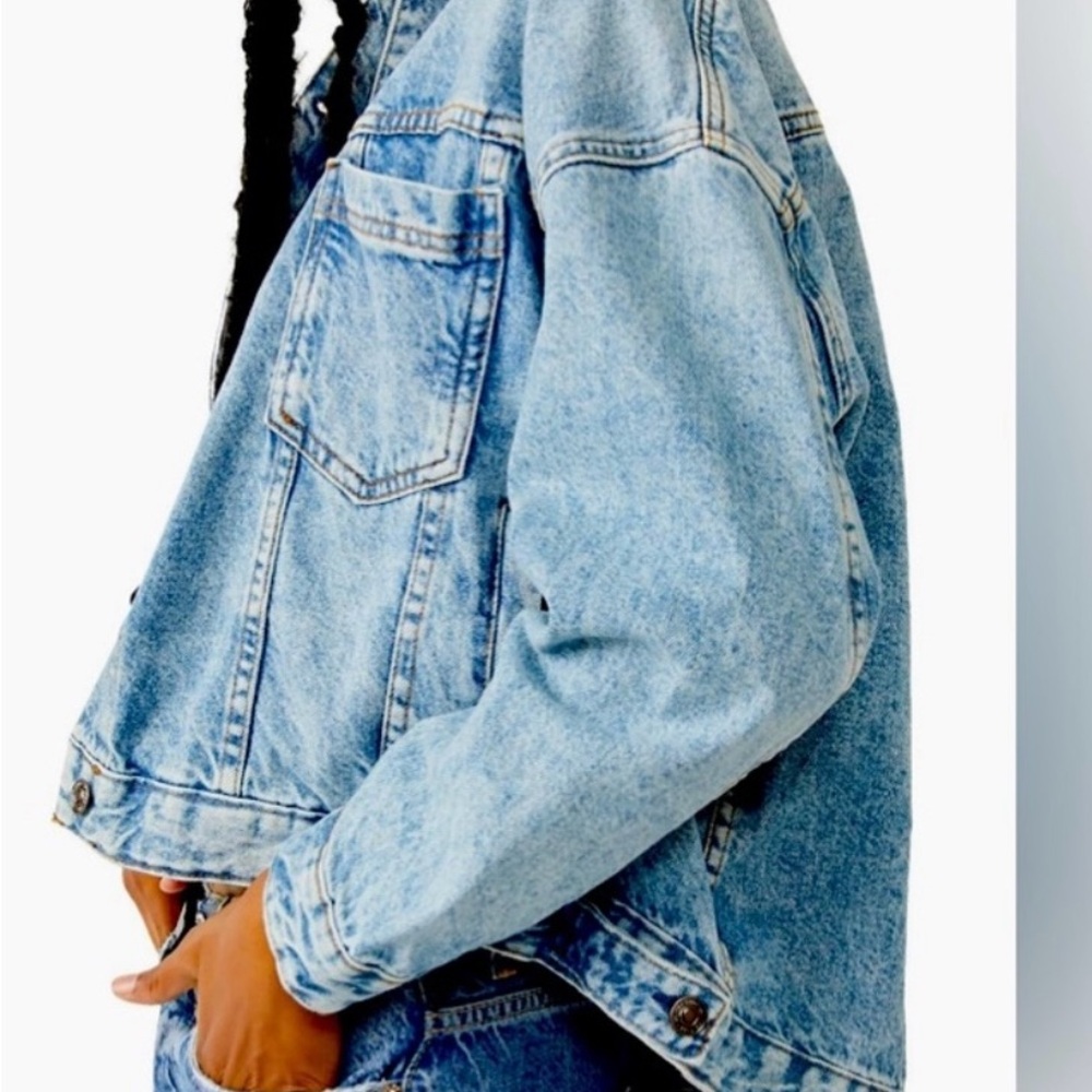 We the Free Free People Opal Swing Light Blue Denim Jean Jacket XS